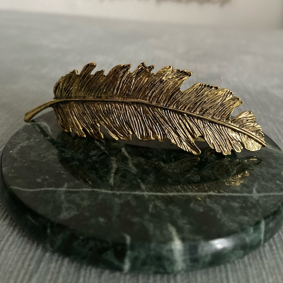 Feather gold hair pin - Picture 3 of 4